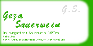 geza sauerwein business card